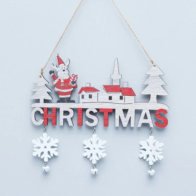 Description Picture 5 of item2024 Wooden Christmas Pendants Door Wall Xmas Decor Christmas Tree Hanging Ornaments Happy New Year 2025 Naviidad Decor For Home