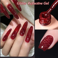 UR SUGAR 15ml Reflective Glitter Gel Nail Polish Sliver Wine Red Sparkling Sequin Semi-permanent Varnishes Soak Off Nail Art