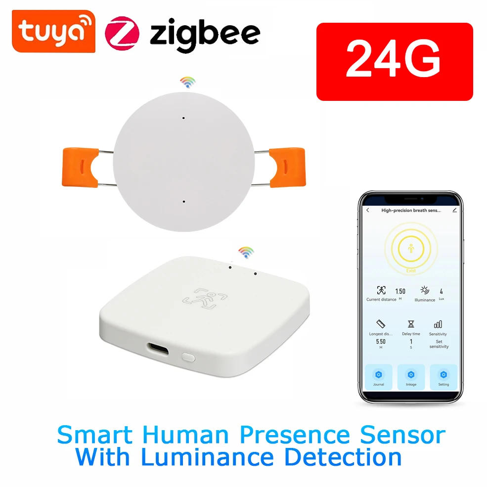 Description Picture 2 of itemTuya Zigbee 24G Human Presence Detector Smart Human Body PIR Sensor Radar Detector Motion Sensor Support Home Assistant Tuya App
