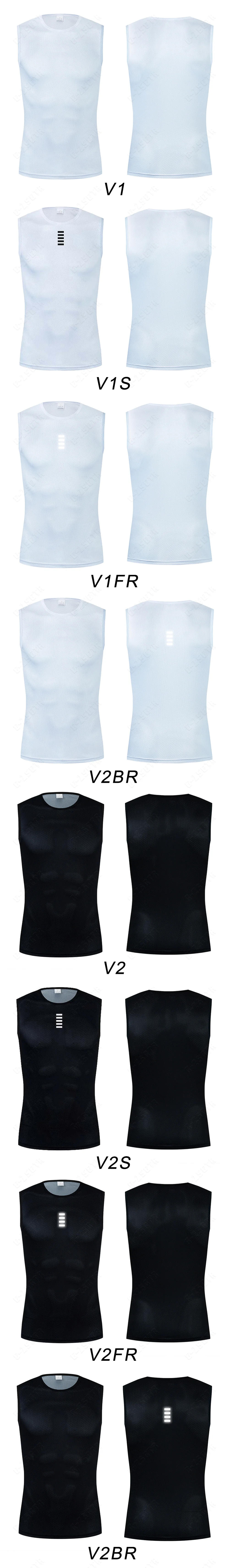Description Picture 3 of itemCycling Base Layer Reflective Underwear White Cycling Jersey Sport Vest Men Undershirt Quick Dry Elastici Vest Road Bike Jersey