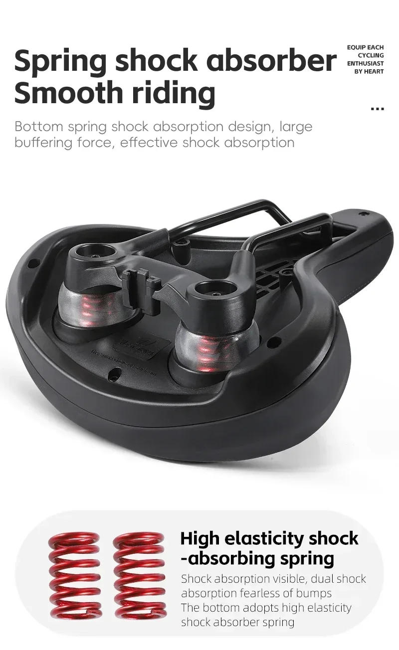 Description Picture 6 of itemBicycle Seats Pu Leather Mountain Road Bike Saddle with Rear Light Comfortable Shock-Absorbing Saddle Bicycle Parts