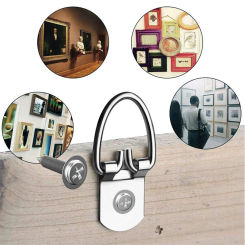 D Ring Hangers Single Hole D Anchors Hooks Silver Small Photo Frame Cross Embroidery Calligraphy And Painting Hook 100Pcs