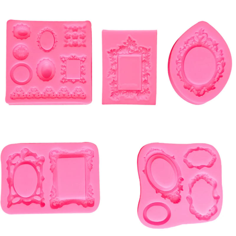 Description Picture 5 of itemFondant Mold Lace Scroll Photo Frame Silicone Candy Cake Border Decoration Chocolate Baroque Style Makeup mirror Resin Mold