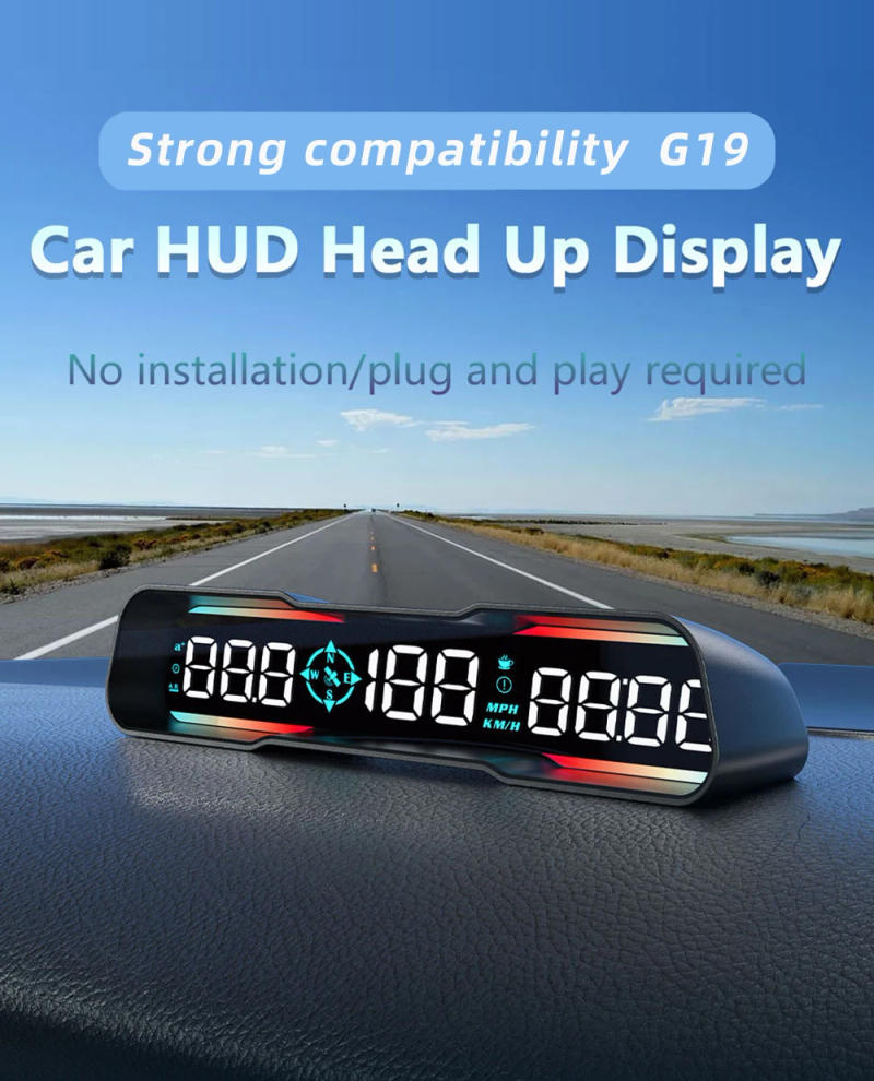 Description Picture 2 of itemGps Speedometer G19 Head up Display Car Electronic Speed Meter Driving Angle Distance Altitude Hud Overspeed Alarm Dashboard