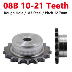 1pc 08B Precision Industrial Drive Sprocket 10 11 12 13 14 15 16 17 18 19 20 21 Teeth Steel Chain Gear Pitch 12.7mm