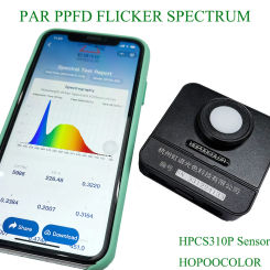 hpcs310p 350-800nm PAR Light PPFD Meter Light Spectrum meter CCT Meter CRI Hopoocolor Flicker Test for LED Light