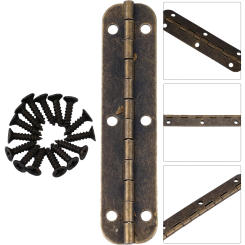 1pc 65mm Hinges Oval Hinge Long Hinge Antique 6-Hole Iron Decorative Screws Vintage Jewelry Box Cabinet Furniture Hardware