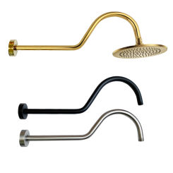 Bathroom Shower Head Arm Accessory Extension Black Gold Brushed Wall Mounted Rod Hardware Rainfall Replacement Pipe Parts 304SS