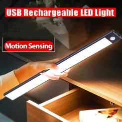 Rechargeable Under Cabinet Lights Battery Operated Motion Sensor Light Indoor Magnetic Dimmable Closet Lights Wireless