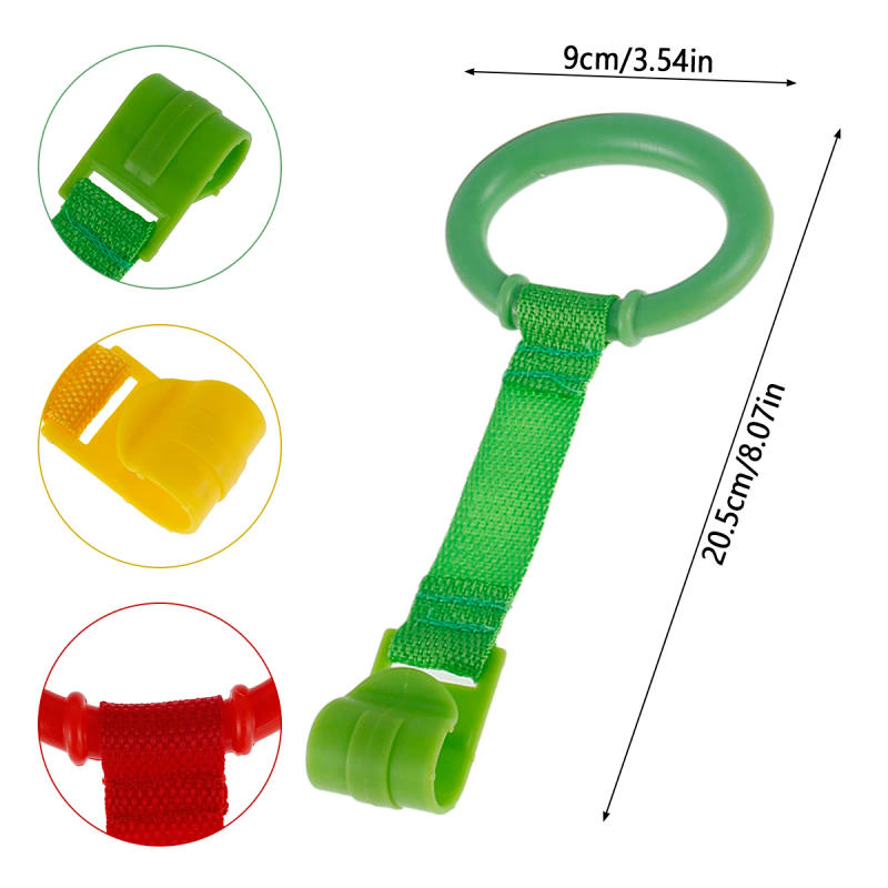 Description Picture 3 of item4/8Pcs Baby Crib Pull Ring Cribs Playpens Balance Training Ring Hanging Baby Walking Exercises Rings Safety Infant Stand Hooks