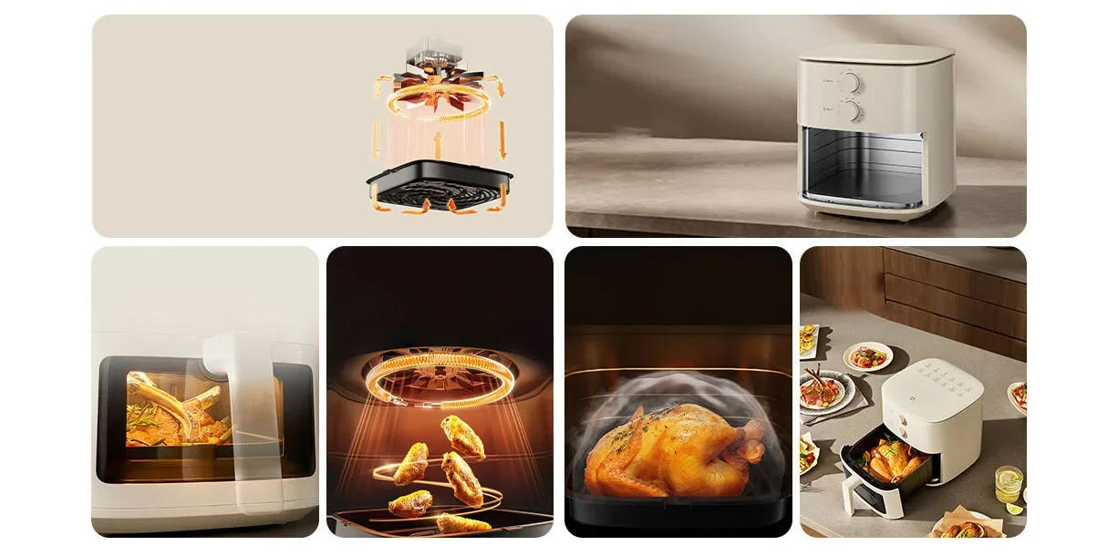 Description Picture 4 of itemMijia Smart Air Fryer N1 5L,Flip-free cooking,Large 5L capacity,Transparent window design,Chicken Fry Machine 220V CN Version