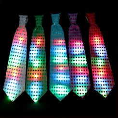 Flashing Light Up Bow Tie Necktie Multiple Color LED Mens Party Lights Sequins Bowtie For Weddings Glow Party Supplies