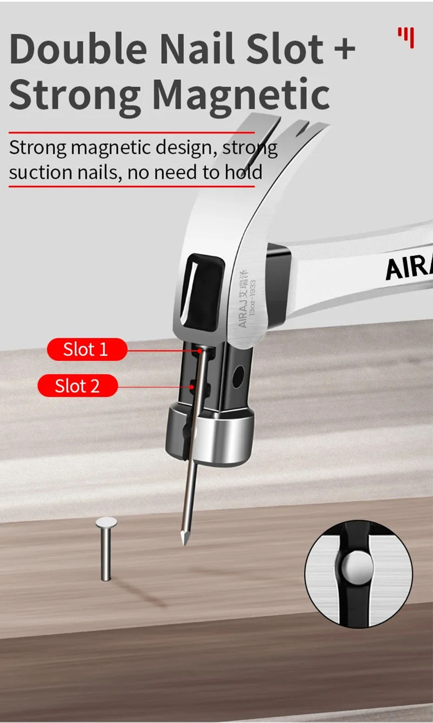 Description Picture 5 of itemAIRAJ Multifunctional Sheep Horn Hammer Industrial Grade Decoration Household Hammer Wrapped with Glue Non Slip Hardware Tool