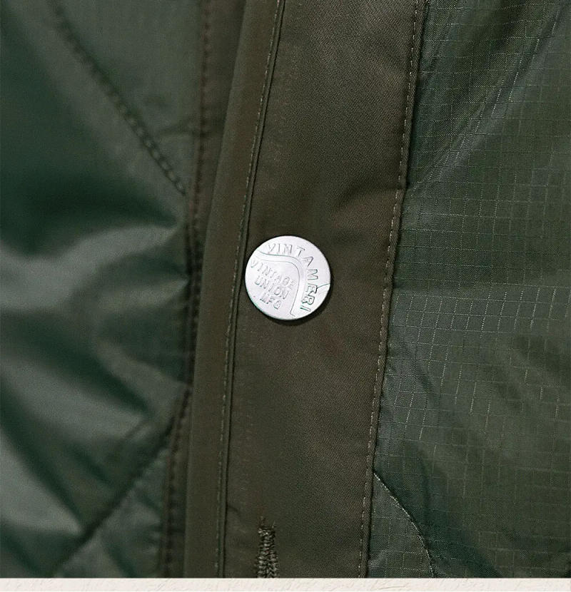 Description Picture 5 of itemMen's Quilted Jacket Plaid Thick Warm Military Casual Autumn Winter Streetwear Vintage Parkas