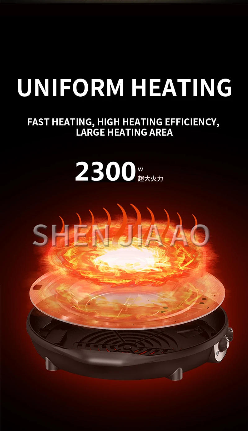 Description Picture 5 of item3 in 1 Electric Hot Pot BBQ Grill 2300W Multifunction Portable Home Non-Stick Split Pot Smokeless Skillet Barbecue Pan