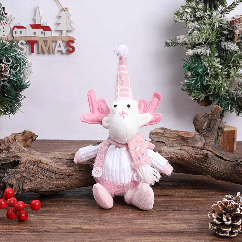 Description Picture 5 of itemNew Christmas Decorations Supplies Pink Old Man Snowman Telescopic Figure Home Decoration Bedroom Display Christmas Ornaments