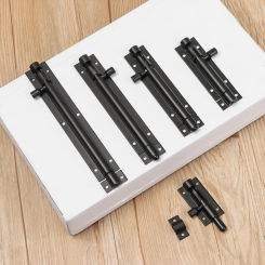 2-8" Heavy Duty Large Garden Gate Shed Sliding Door Tower Bolt Latch Catch Home Hardware Black and Silver