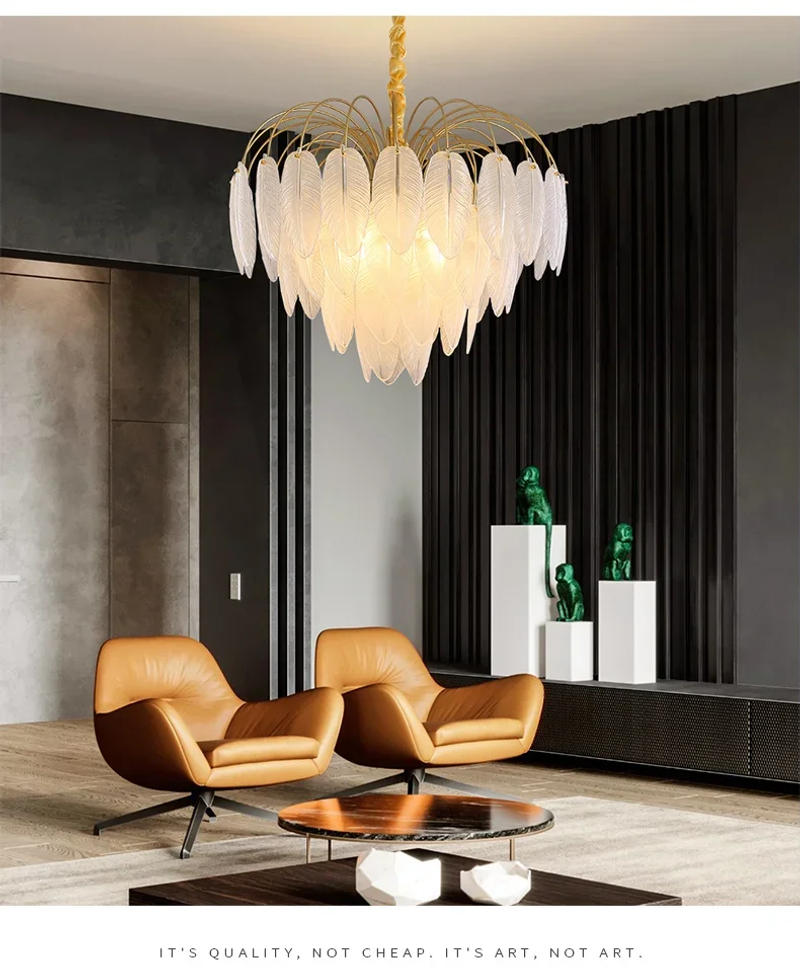 Description Picture 5 of itemModern Nordic LED Chandeliers Dining Living Room Hanging Lamp Feather Chandelier Home Lighting Decor Pendant Lamp For Ceiling