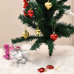 12PCS Heart Ball Pendant Heart Pendant Valentine's Day Decorations for Christmas Tree Decorations Hanging Heart Ball Ornament