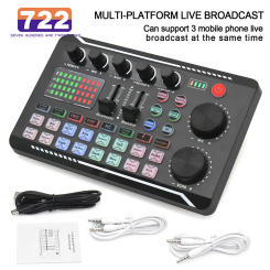 Live Sound Card And Audio Interface With DJ Mixer Effects Voice Changer Bluetooth-compatible Mixer For Live Streaming Singing