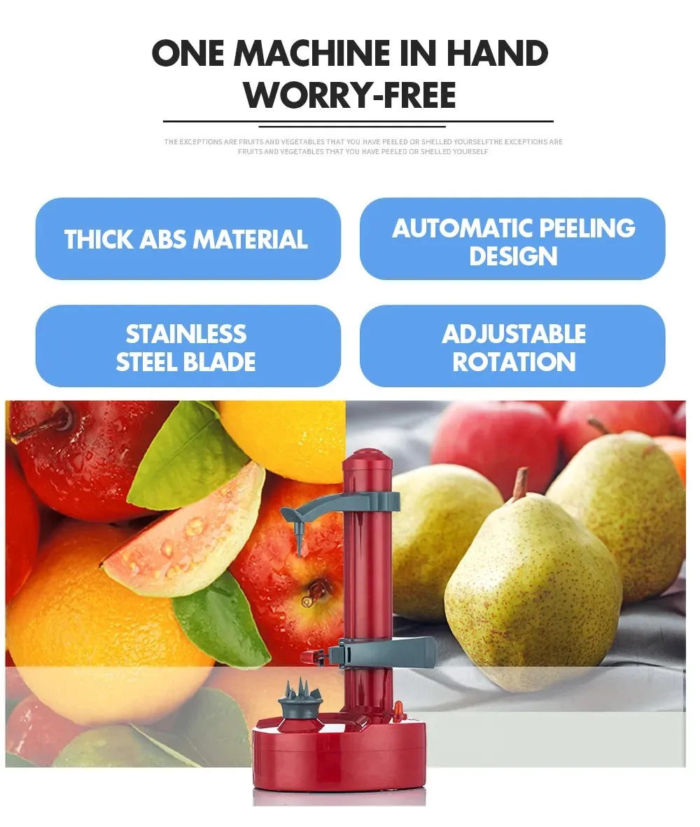 Description Picture 5 of itemElectric Potato Peelers Automatic Rotating Apple Peeler Potato Peeling Machine Automatic Fruits Vegetables Kitchen Peeling Tool