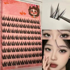 10 Rows INS Volume False Eyelashes Free-Remove Single Cluster Natural Segmented Curled Fake Eyelash for Girls Cosmetic
