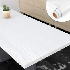White Wood Peel And Stick Paper Decorative Self-Adhesive Film For Furniture Real Wood Tactile Sensation Surfaces Easy To Clean