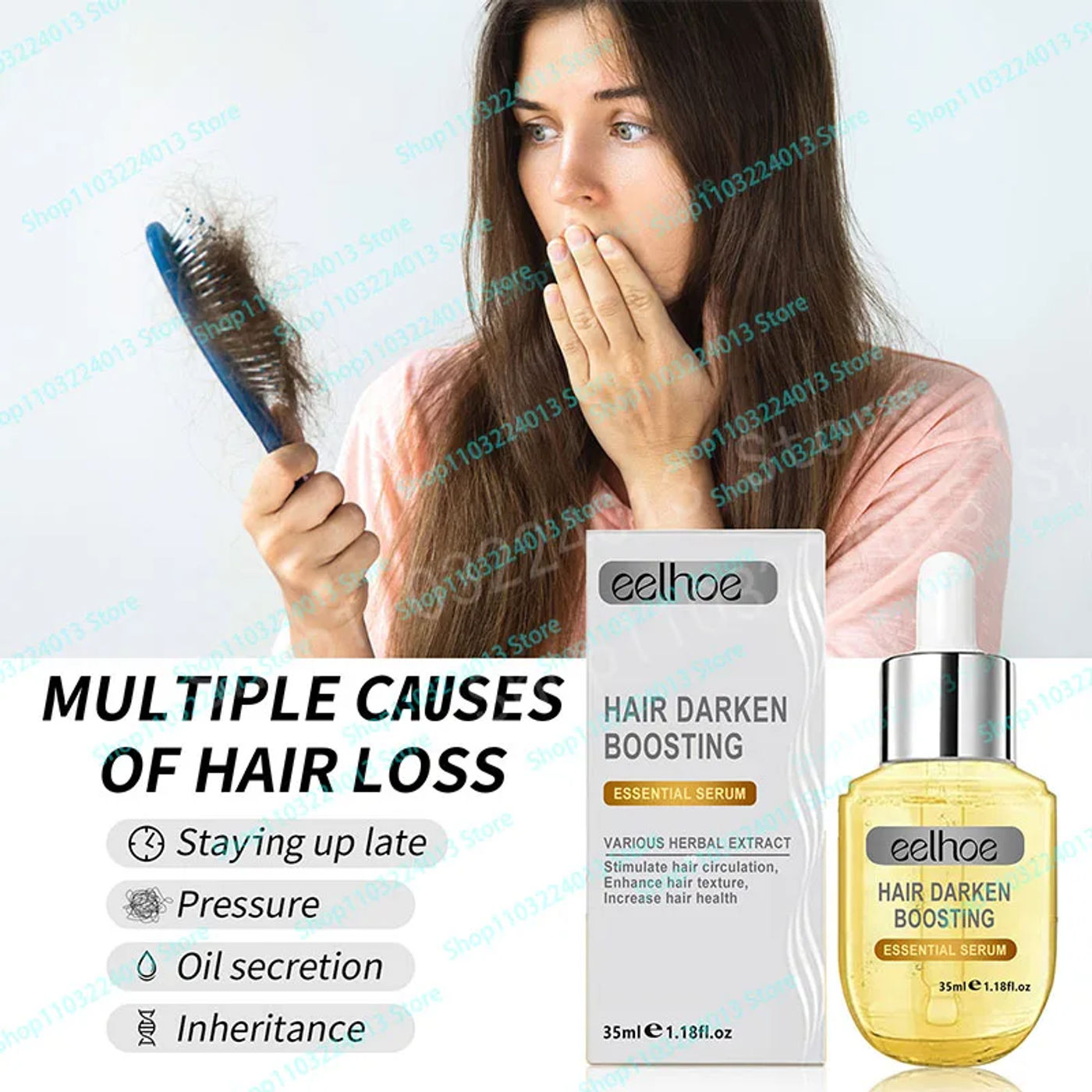 Description Picture 5 of itemUnisex Hair Growth Oil Hair Loss Treatment Rapid Hair Growth Effective Baldness Repair Stress Postpartum Scalp Damage