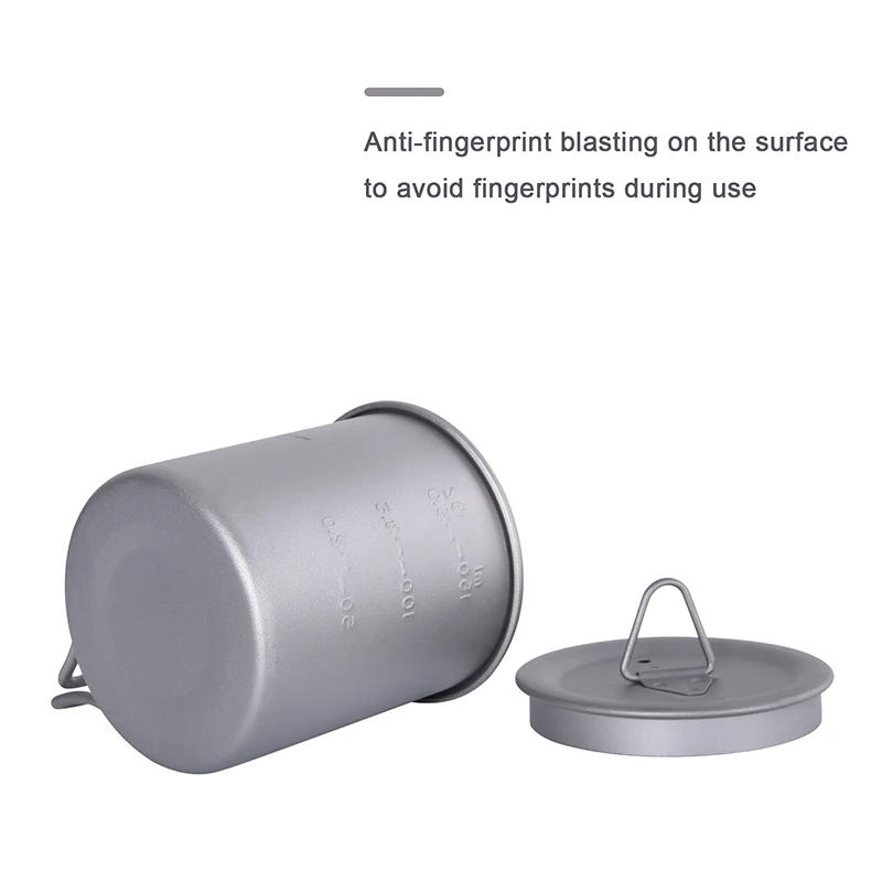 Description Picture 6 of itemBoundless Voyage Camping Titanium Cup Mug Outdoor Tourist Picnic Cooking Hanging Pot Tableware Hiking Kitchen Equipment Cookware