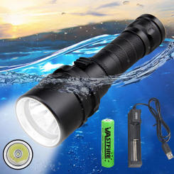 LED Diving Flashlight White/UV Light Waterproof Powerful LED UV Lantern Torch UV 100M Underwater Purple White Ultraviolet Light