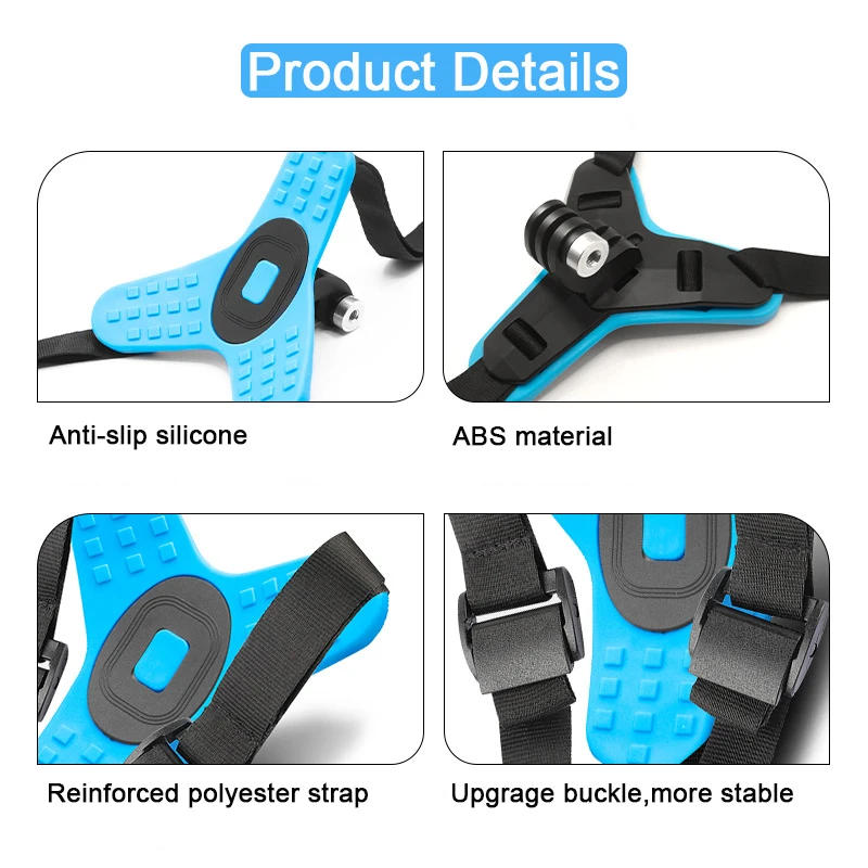 Description Picture 6 of itemMotorcycle Helmet Front Chin Stand Camera Holder for GoPro Hero DJI Osmo Action Insta360 Action Camera Accessorie Helmet Strap