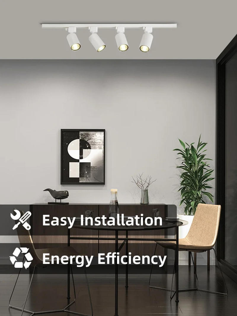 Description Picture 4 of itemNew Track Light GU10 Ceiling Lamp 110V 220V Rail Lighting led Lights for Room Ceiling Light for Home Decor Clothing Shop Store