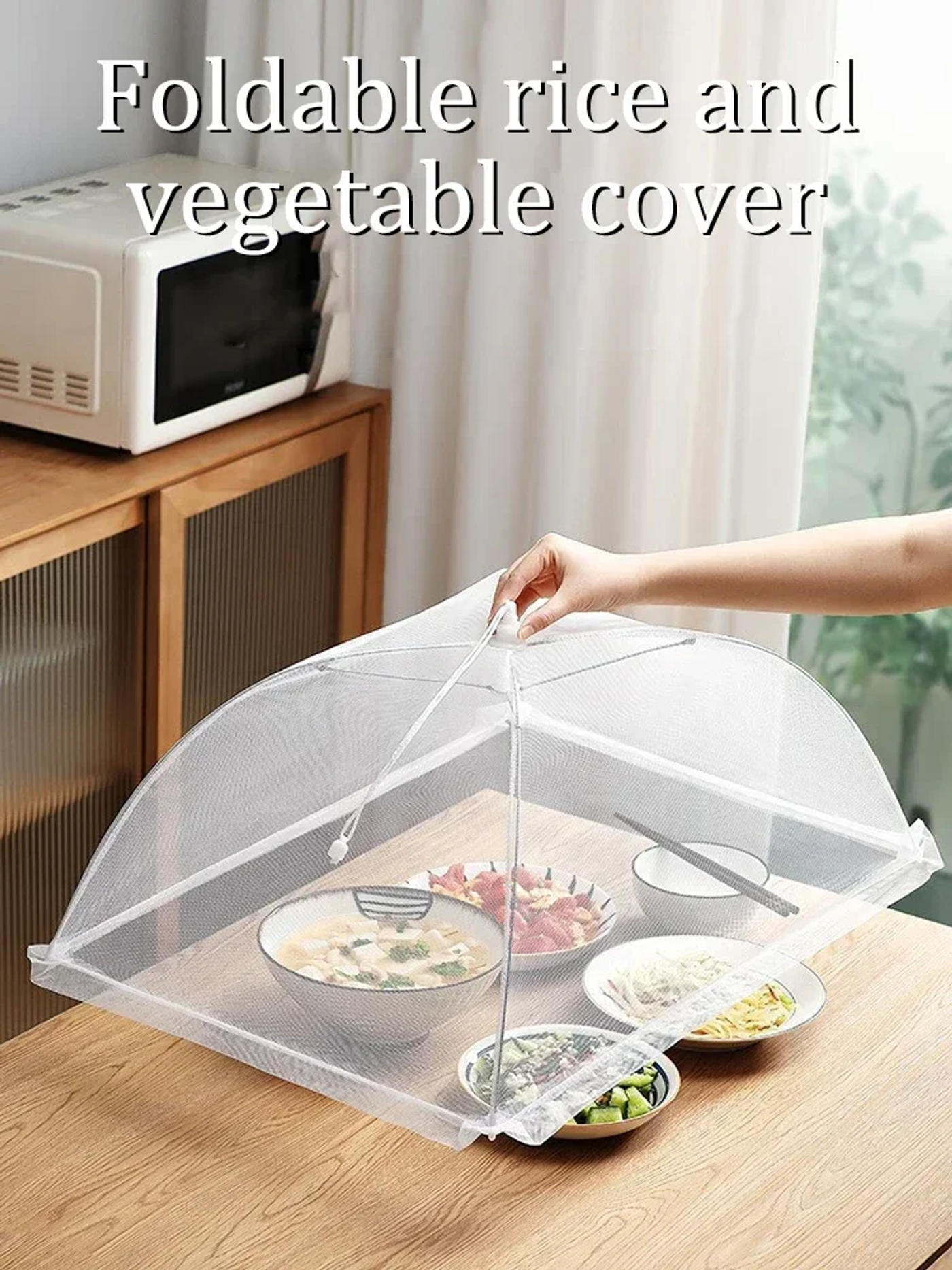 Description Picture 2 of item1PC Dining table cover vegetable cover home foldable table cover new dust and fly proof