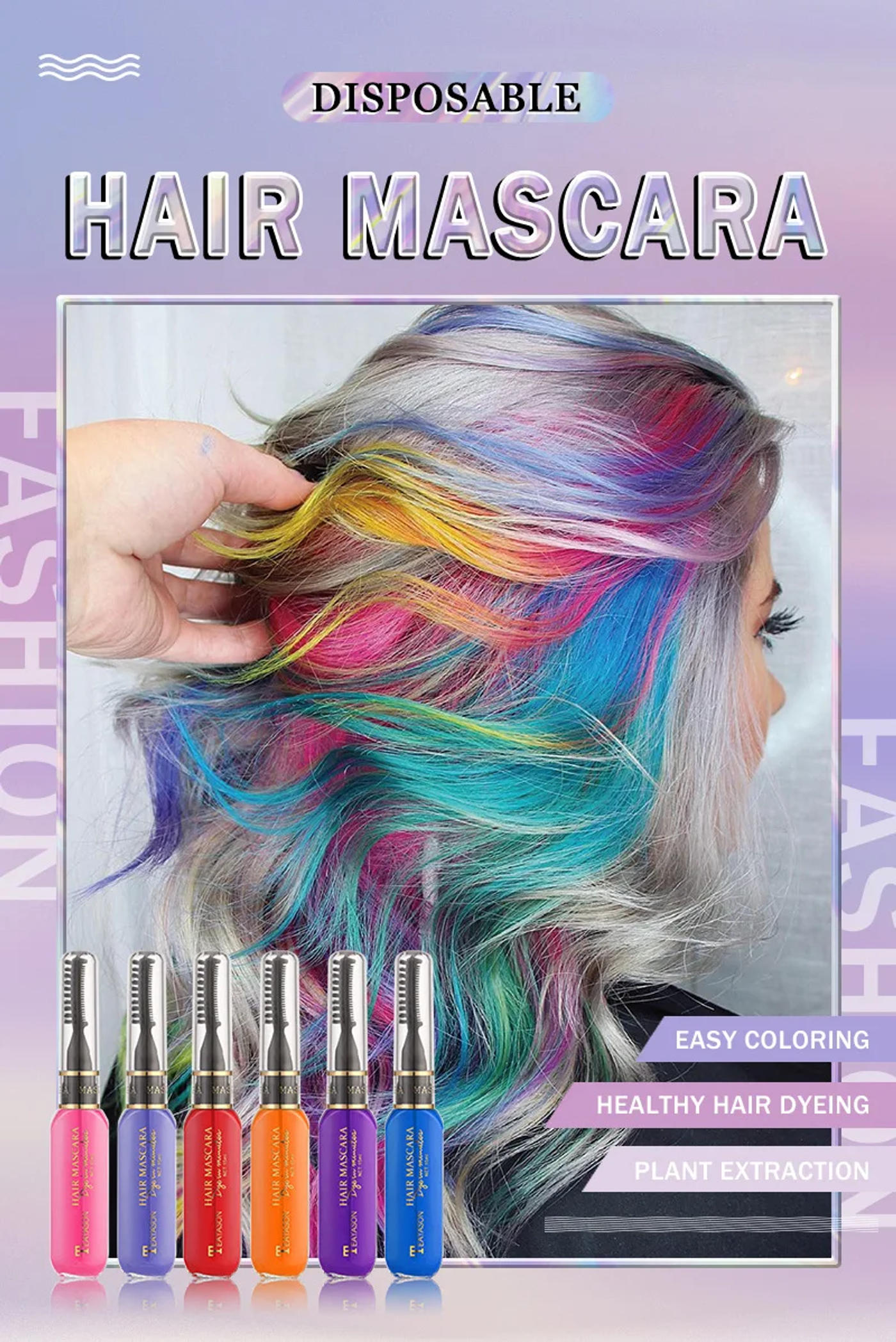 Description Picture 3 of itemDIY hair color 13 colors Hair Dye Temporary one time hair color waterproof colorful mascara Non-toxic color hair wax AM024