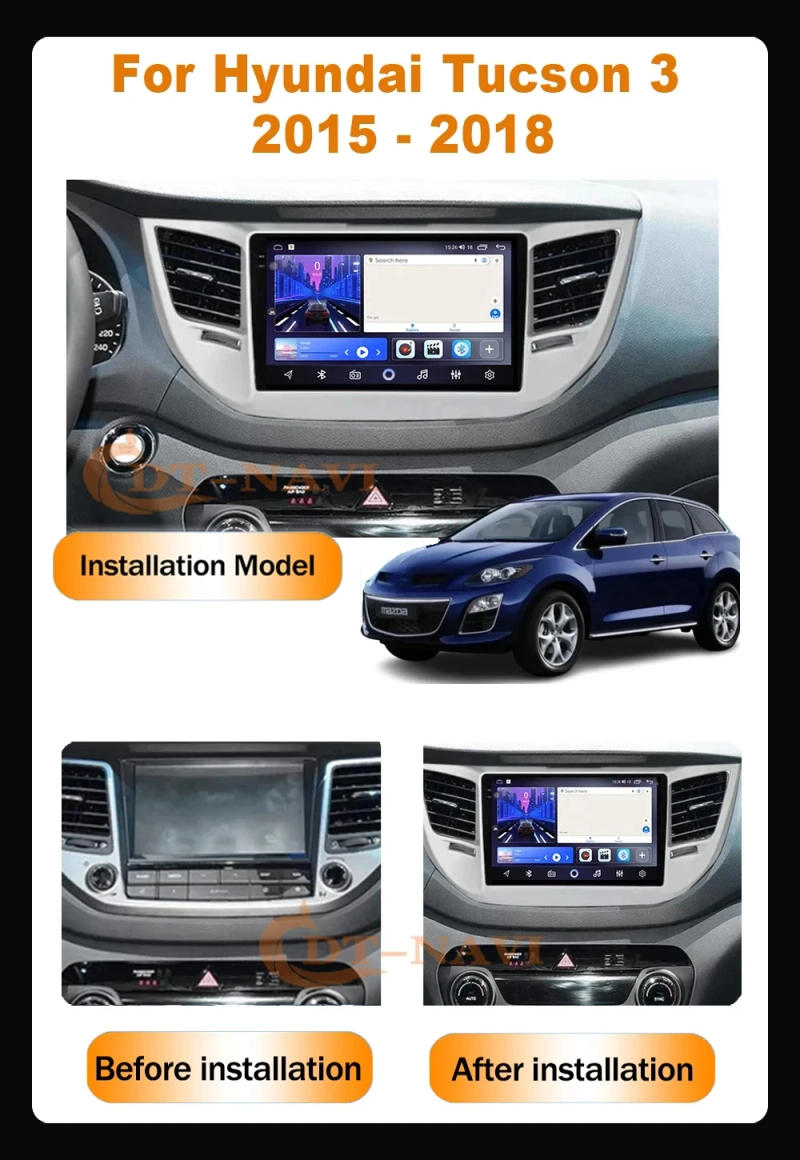 Description Picture 5 of itemAndroid 14 Carplay Car Radio Multimedia Player For Hyundai Tucson 3 2015 - 2018 Autoradio Navigation GPS Stereo Head Unit WIFI