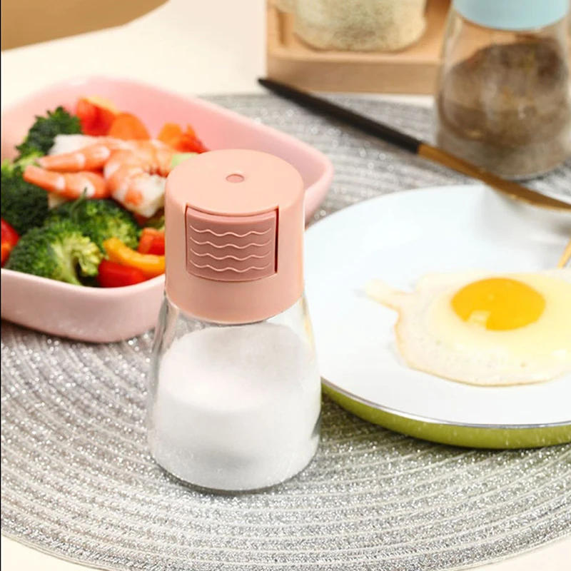Description Picture 6 of item0.5g Metering Salt Shaker Push Type Salt Dispenser Salt Tank Sugar Bottle Spice Pepper Salt Shake Spice Jar Can Seasoning Bottle