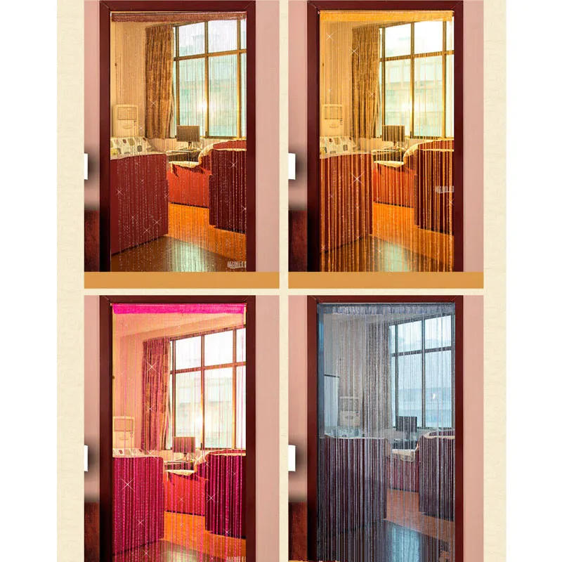 Description Picture 3 of itemGlitter Door String Curtain Silver Ribbon Shiny Tassel Flash Line Curtain Valance for Window Room Home Decoration