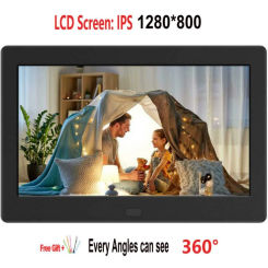 10"Digital Picture Photo Frame IPS Full-View Screen Photo Album 1280*800 Clock Calendar Video Player with Remote Control
