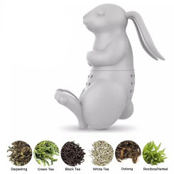 Creative Cute Rabbit Shape Reusable Silicone Tea Maker Fun Herbal Tea Bag Coffee Filter Diffuser Tea Strainer Accessories