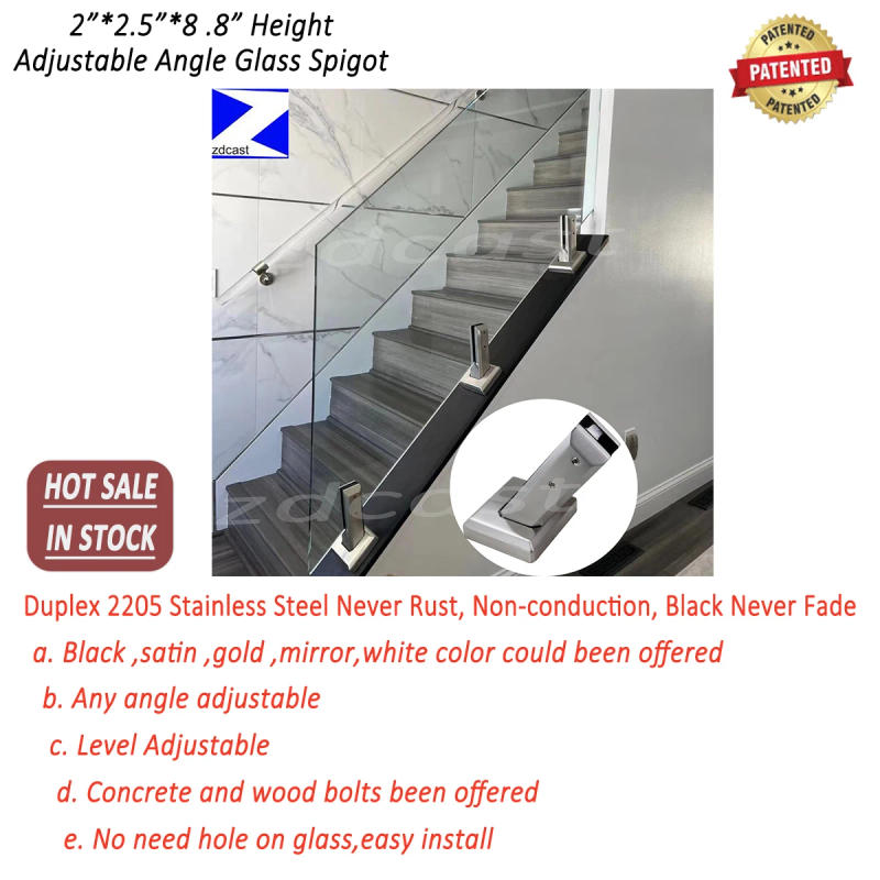Description Picture 3 of itemStainless Steel Duplex 2205 Satin Brushed Glass Level Adjustable Glass Spigot