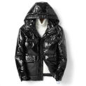 Genuine Leather Down Jacket Men's Winter New 90% White Goose Coat Warm Sheepskin Fashion Bright Black Men