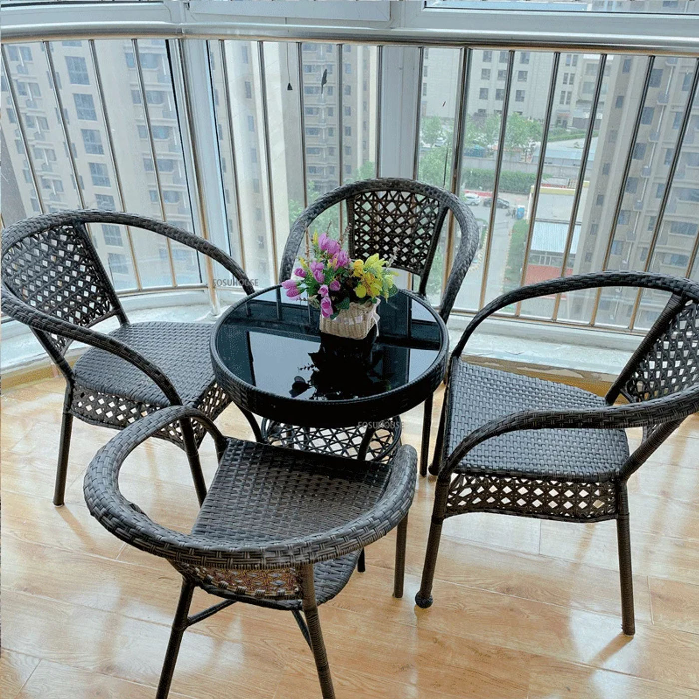Description Picture 6 of itemOutdoor Garden Lounge Table Chair for Balcony Country House Household Coffee Table Waterproof Sunscreen garden Furniture Sets Z