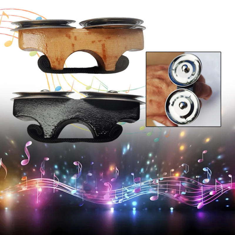 Description Picture 4 of item1pc Percussion Finger Jingles Tambourine Steel Jingles Handheld Percussion For Cajon Hand Drum Finger Bell Musical Instruments