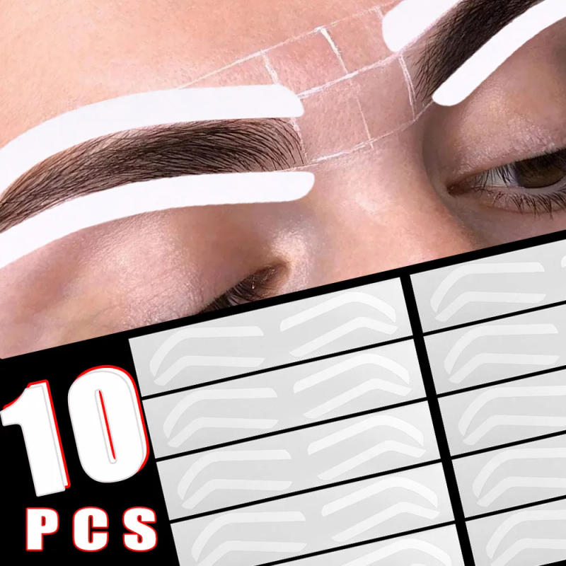 Description Picture 2 of item10pcs Disposable Eyebrow Design Stencil Stickers Eyebrow Tattoo Tint Airbrush Auxiliary Sticker for Brows Shaping Brows Template