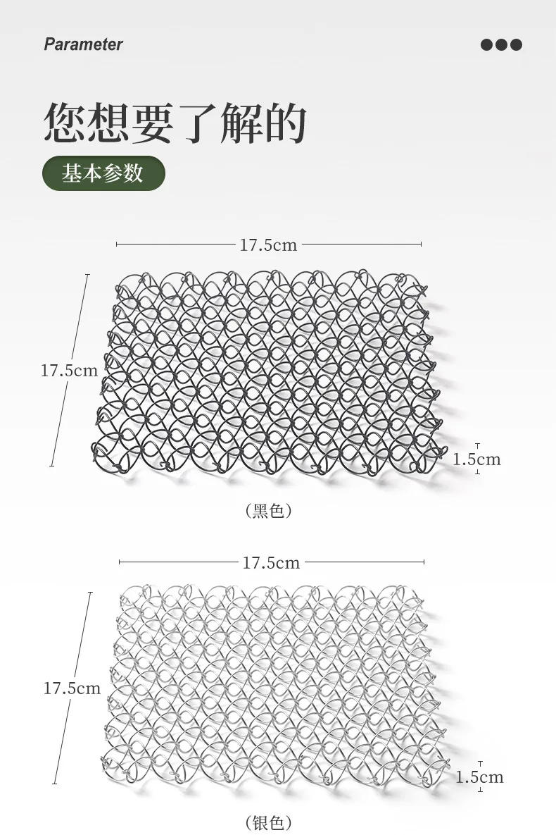 Description Picture 3 of itemNew Outdoor Spring Insulated Mat Coaster Anti-scald Table Mat Camping 304 Stainless Steel Casserole Mat Suspension Spring Mesh
