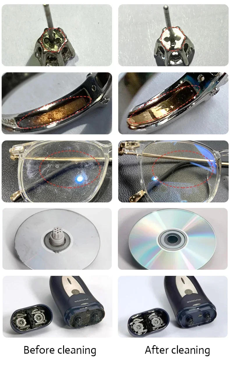 Description Picture 6 of item30/50W Ultrasonic Cleaner Sonicator Bath 40Khz Degas For Home Watches Contact Lens Glasses Cleaner Machine Teeth Makeup Razor