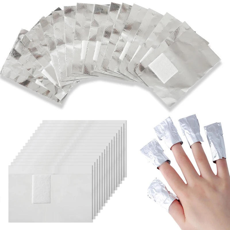 Description Picture 3 of item100Pcs Bag Aluminium Foil Nail Art Soak Off Polish Nail Removal Wraps Towel Gel Remover Manicure Tool