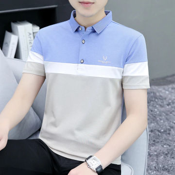 polo shirt men 2023 summer new high quality cotton men's Short sleeve Solid color Business casual polo shirt size M-4XL