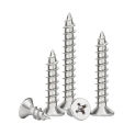 KA countersunk self tapping high-strength hardened white zinc nickel plated flat head cross self tapping screw hardware