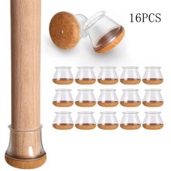 16Pcs Silicone Chair Leg Floor Protectors Felt Bottom Furniture Pad Hardwood Floor Protectors Easy to Install